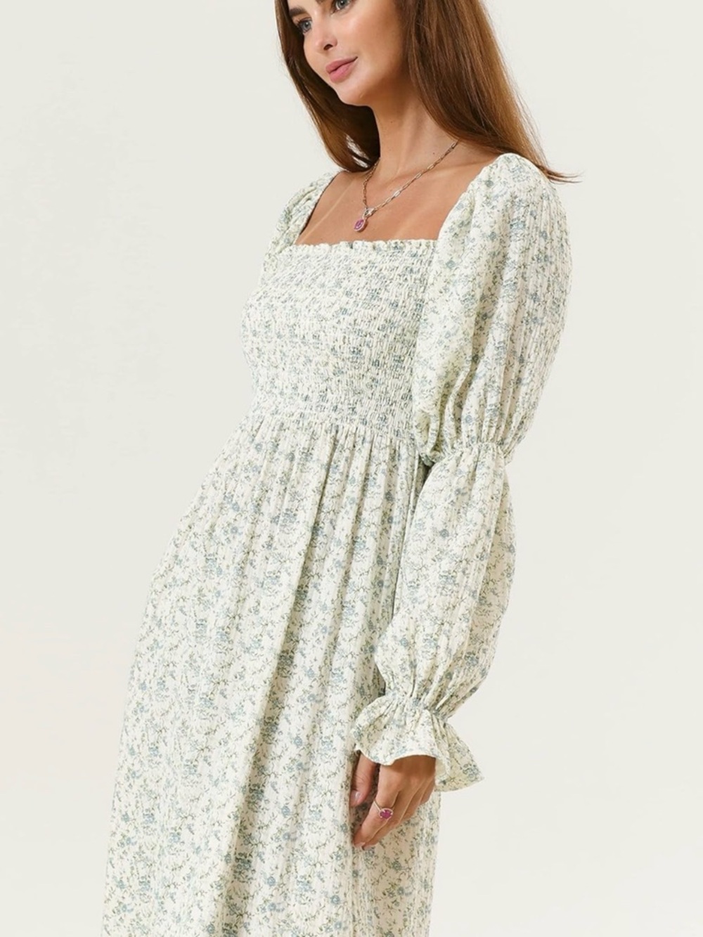 Nothing Fits But Yuki Dress - blue and green floral